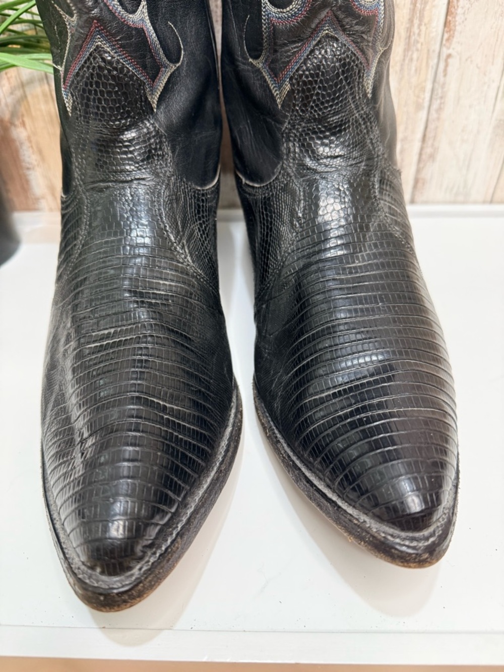 Vintage Nocona cowboy boots crafted from black Teju lizard skin 10 D - Picture 5 of 10